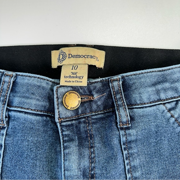Democracy Ab Technology flattering flare denim jeans utility pockets size 10 - Picture 6 of 8